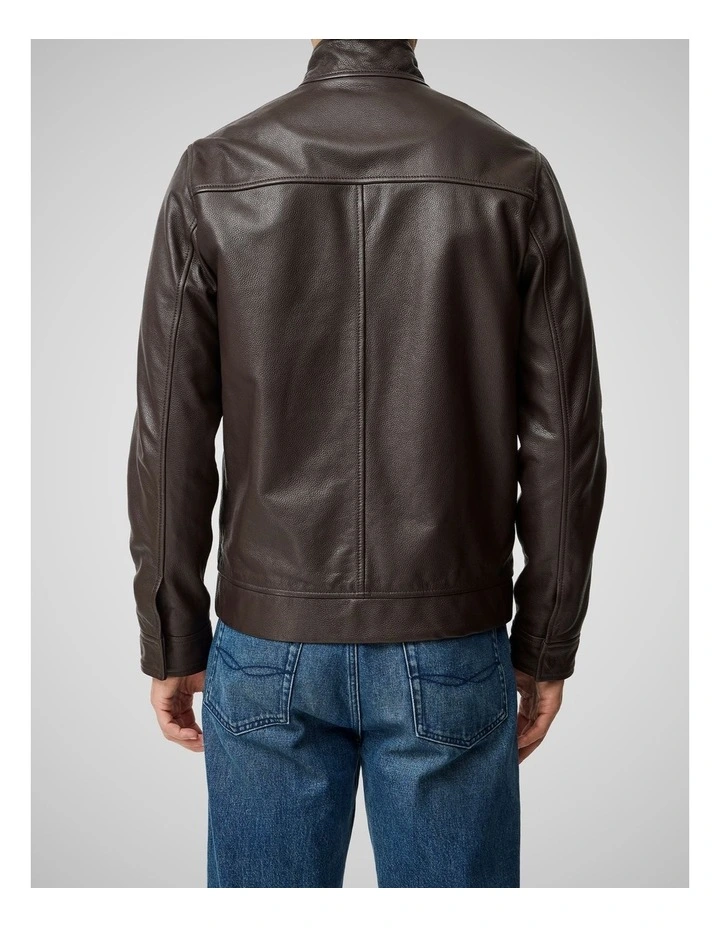 Canvastown Leather Jacket in Espresso image 3