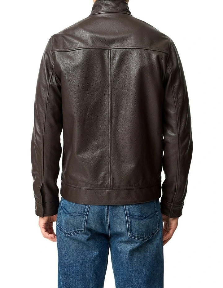 Canvastown Leather Jacket in Espresso image 3