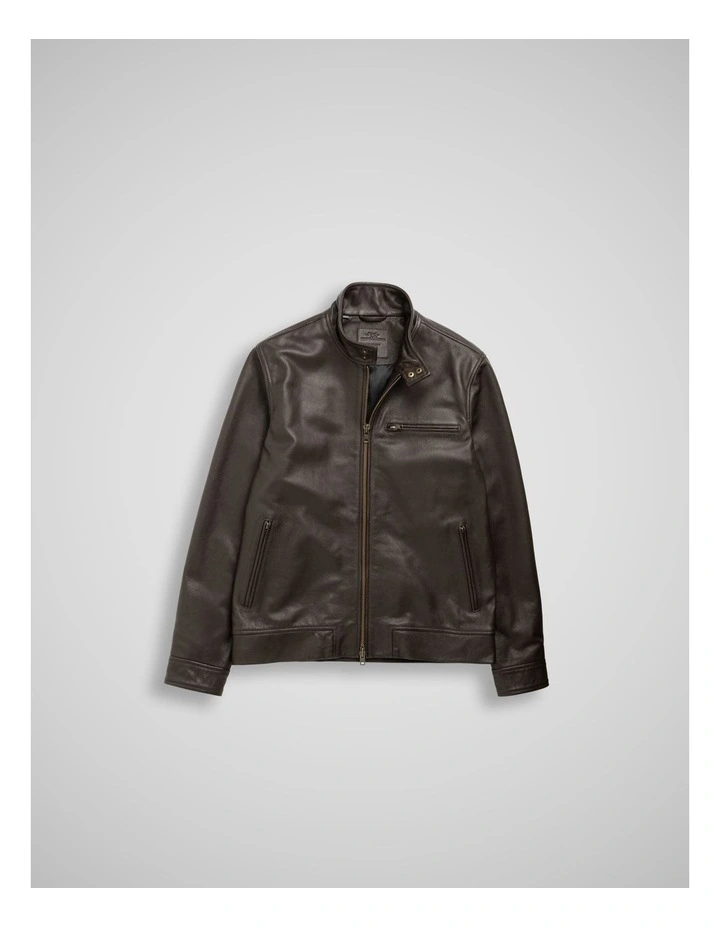 Canvastown Leather Jacket in Espresso image 4