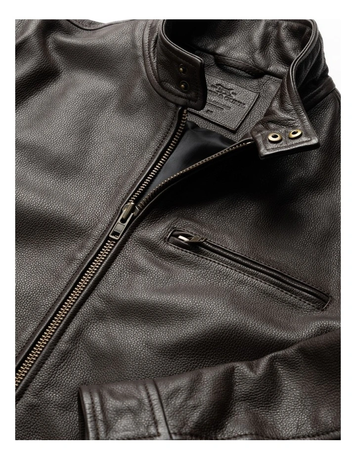 Canvastown Leather Jacket in Espresso image 5