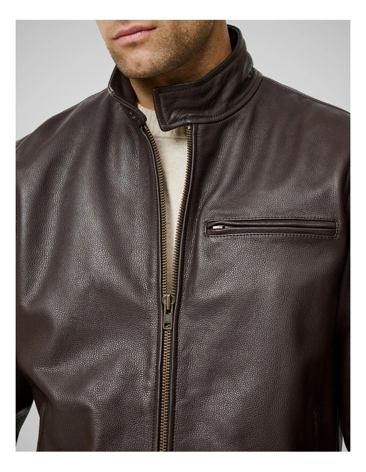 Canvastown Leather Jacket in Espresso image 6