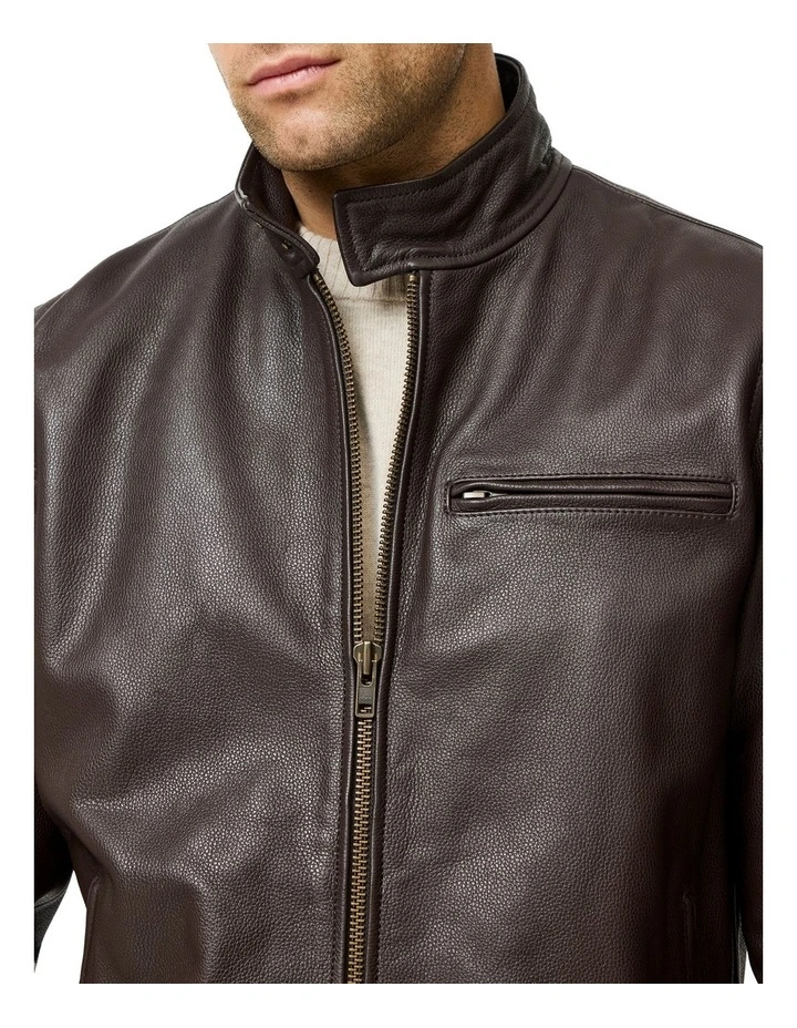 Canvastown Leather Jacket in Espresso image 6