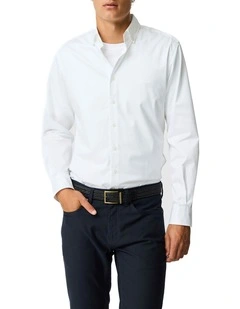 Freshford Long Sleeve Sports Fit Shirt in Snow