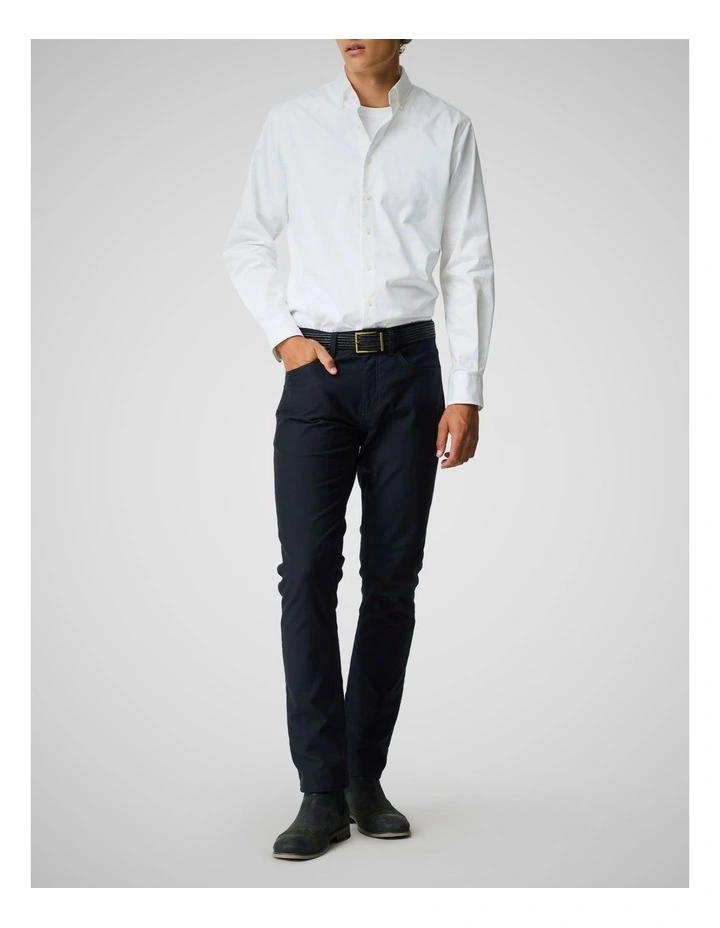 Freshford Long Sleeve Sports Fit Shirt in Snow image 2