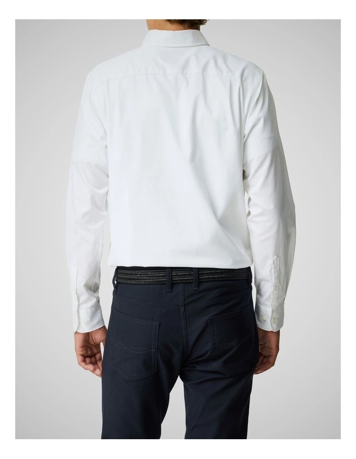 Freshford Long Sleeve Sports Fit Shirt in Snow image 3