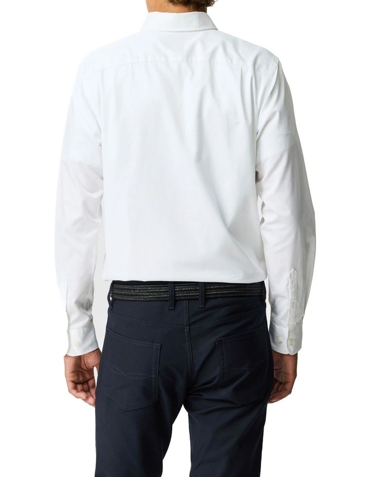 Freshford Long Sleeve Sports Fit Shirt in Snow image 3