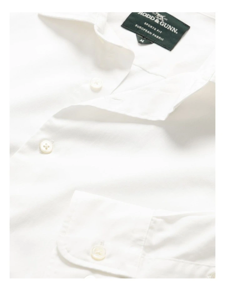 Freshford Long Sleeve Sports Fit Shirt in Snow image 5