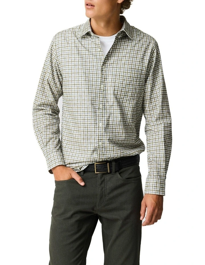 Gledknowe Long Sleeve Sports Fit Shirt in White image 1