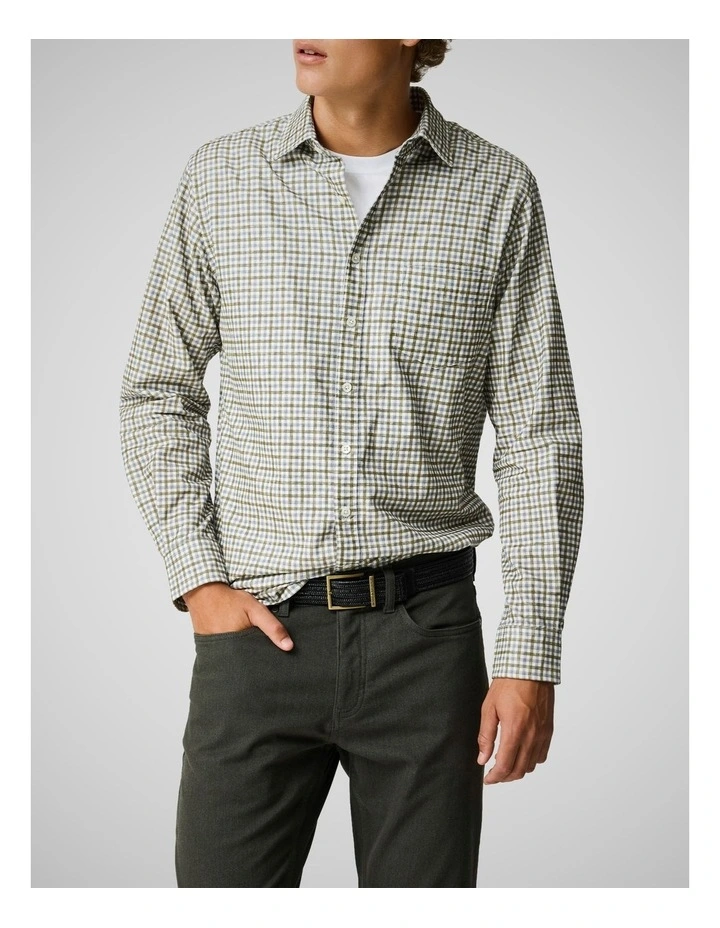 Gledknowe Long Sleeve Sports Fit Shirt in White image 1