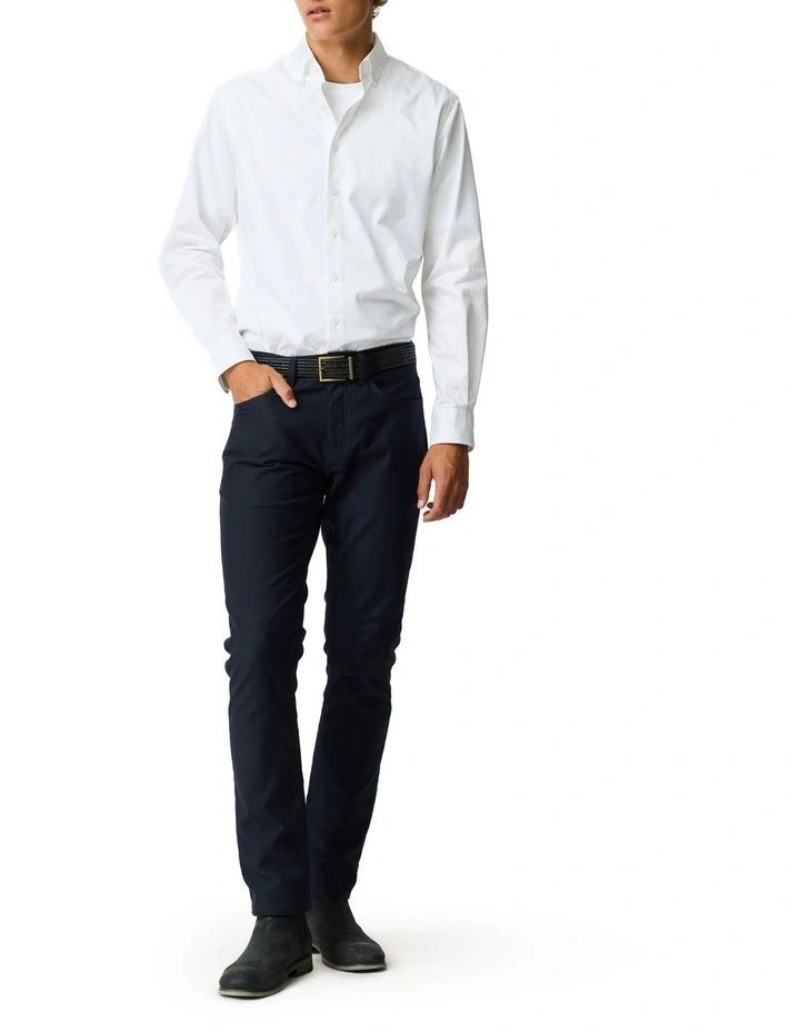 Gledknowe Long Sleeve Sports Fit Shirt in White image 2