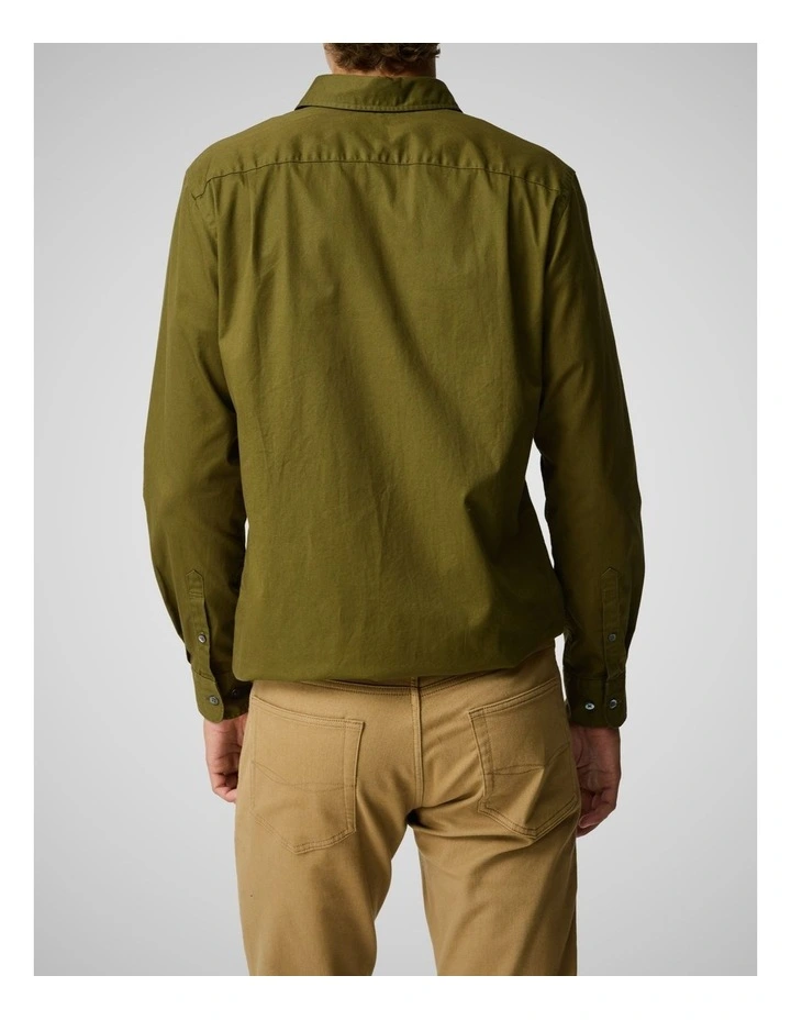 Mavis Lake Long Sleeve Sports Fit Shirt in Green image 3