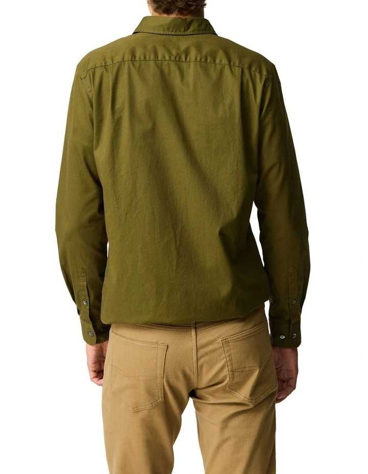 Mavis Lake Long Sleeve Sports Fit Shirt in Green image 3
