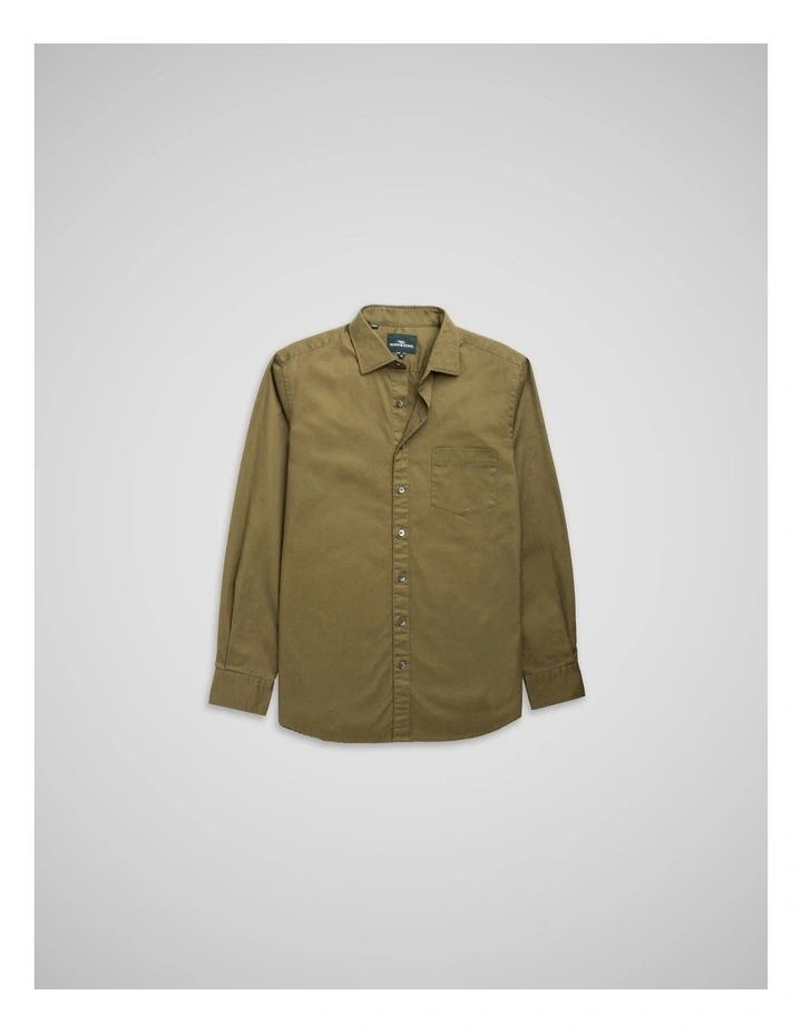 Mavis Lake Long Sleeve Sports Fit Shirt in Green image 4
