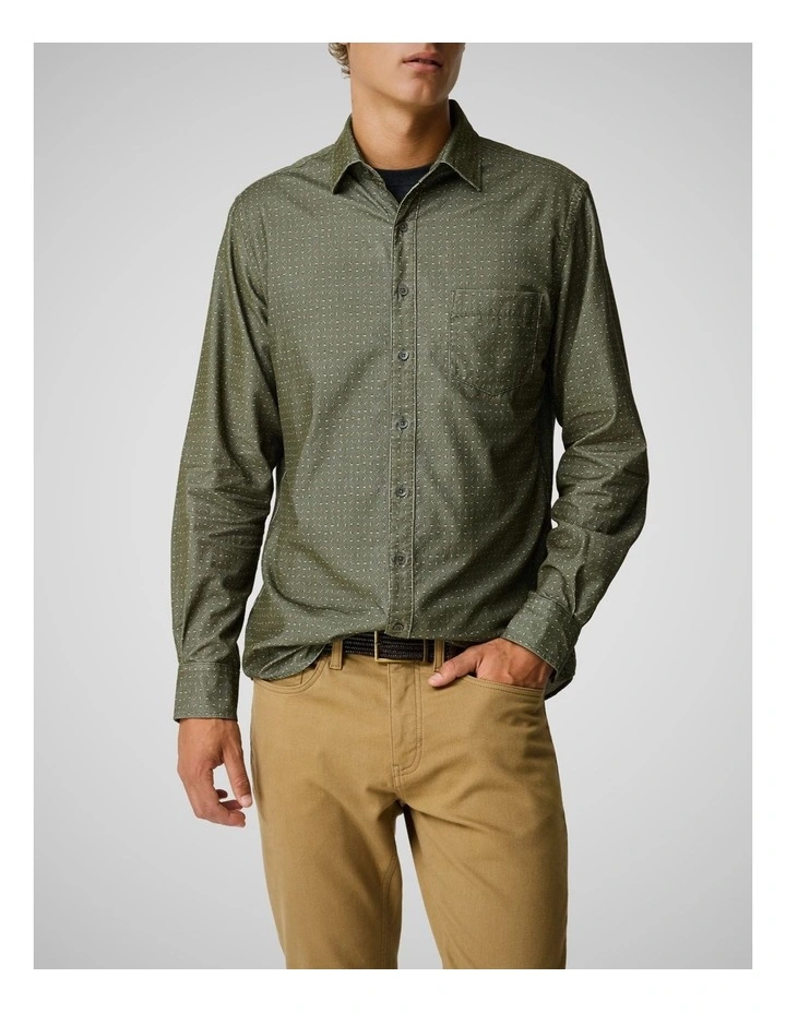 Little Jordan Spur Long Sleeve Sports Fit Shirt in Olive image 1