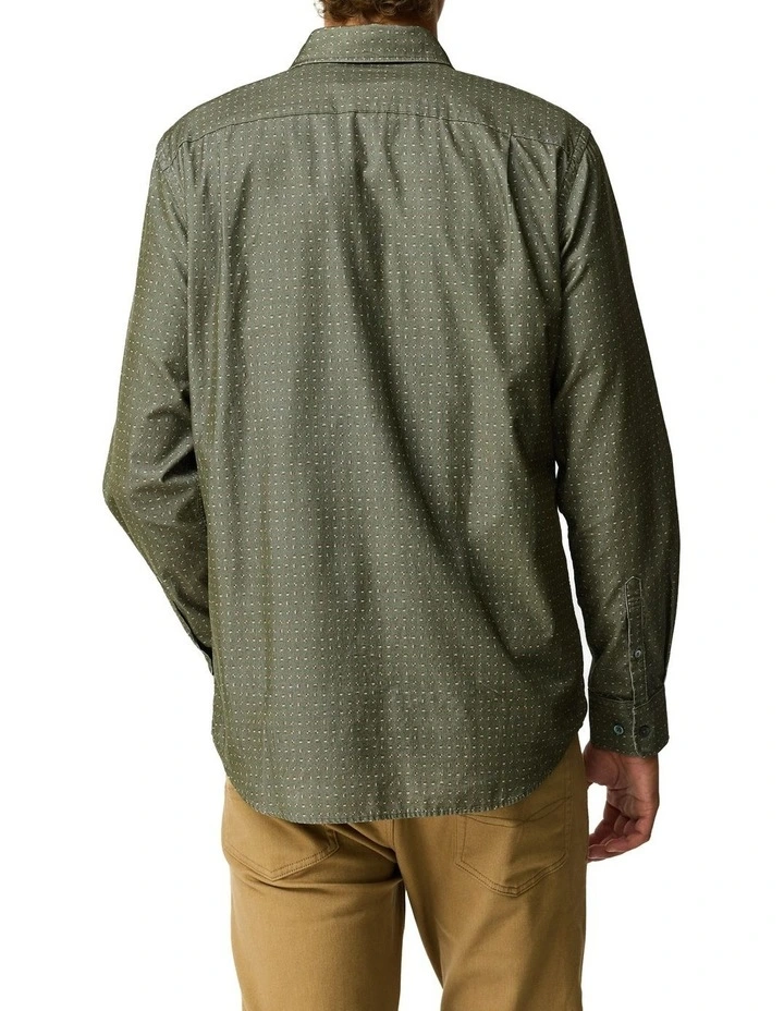 Little Jordan Spur Long Sleeve Sports Fit Shirt in Olive image 3