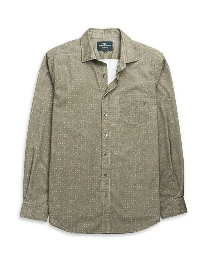 Little Jordan Spur Long Sleeve Sports Fit Shirt in Olive image 4