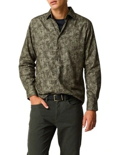 Campbell Valley Long Sleeve Sports Fit Shirt in Moss