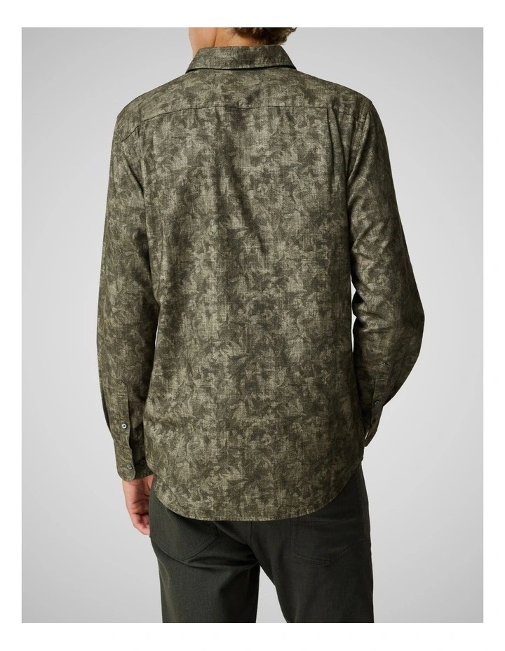 Campbell Valley Long Sleeve Sports Fit Shirt in Moss image 3