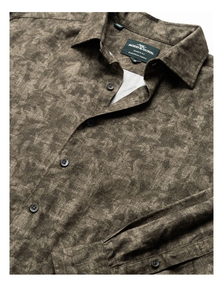 Campbell Valley Long Sleeve Sports Fit Shirt in Moss image 5