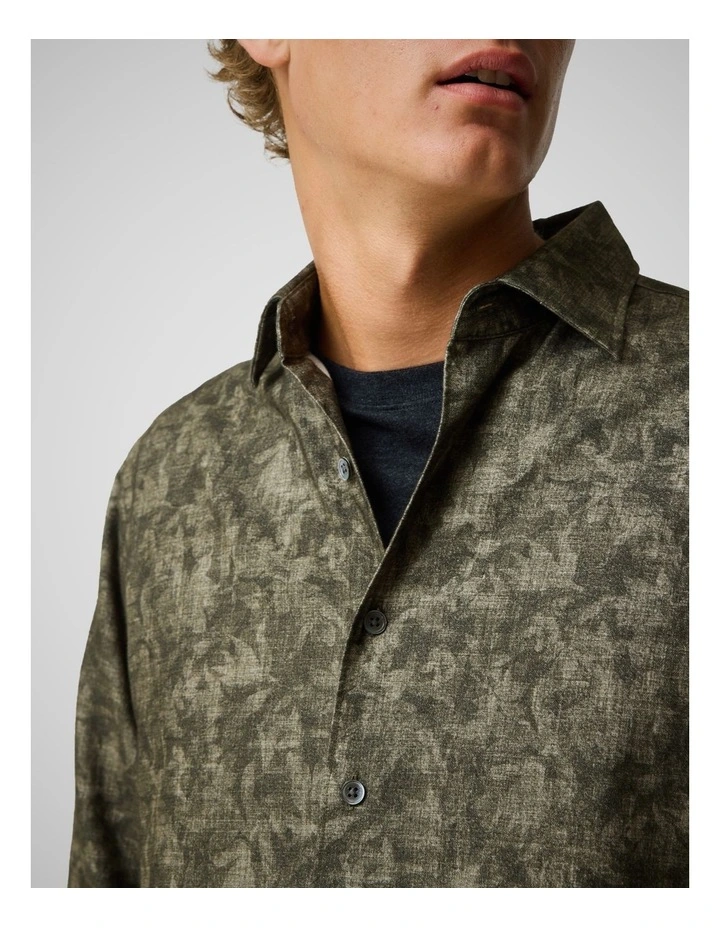 Campbell Valley Long Sleeve Sports Fit Shirt in Moss image 6