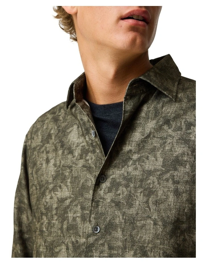 Campbell Valley Long Sleeve Sports Fit Shirt in Moss image 6