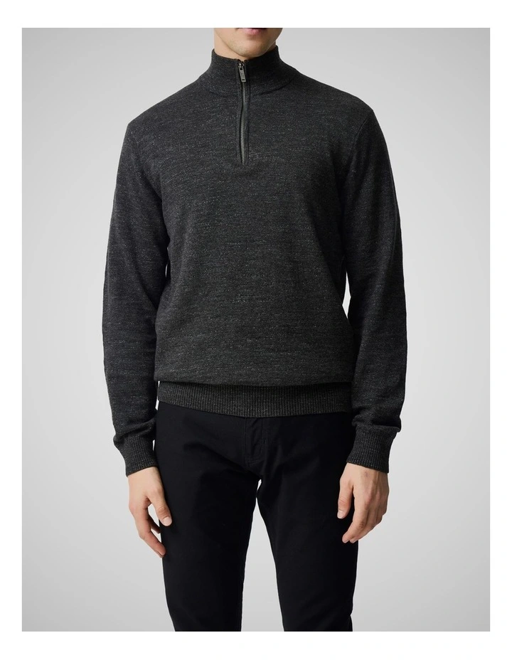 Fortrose 1/4 Zip Knit in Ash image 1