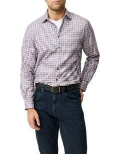 Gledknowe Long Sleeve Sports Fit Shirt in Merlot