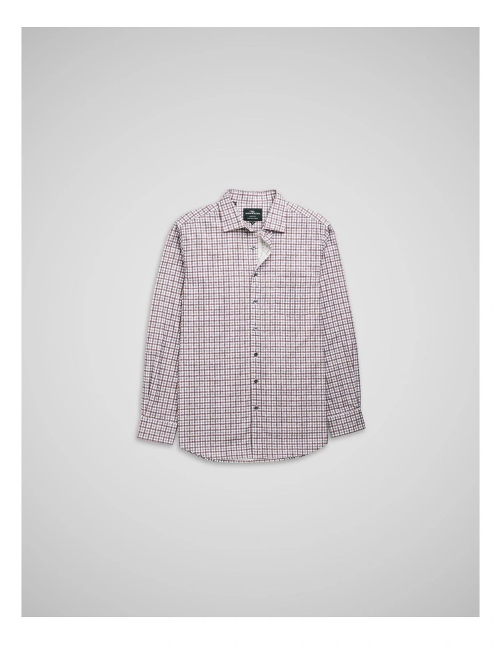 Gledknowe Long Sleeve Sports Fit Shirt in Merlot image 4