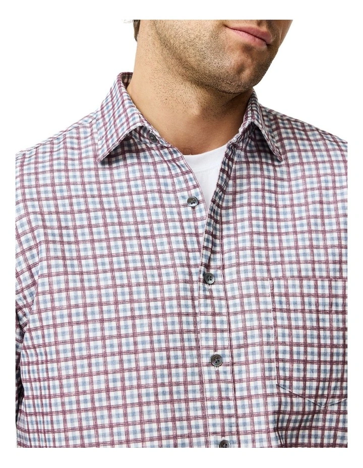 Gledknowe Long Sleeve Sports Fit Shirt in Merlot image 6