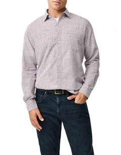 Henley Hill Long Sleeve Sports Fit Shirt in Merlot