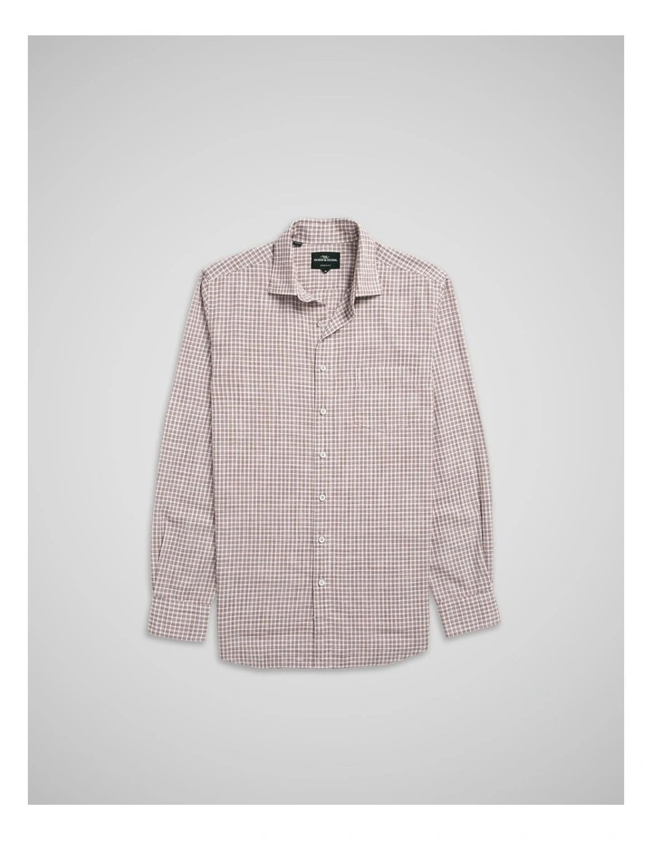 Henley Hill Long Sleeve Sports Fit Shirt in Merlot image 4