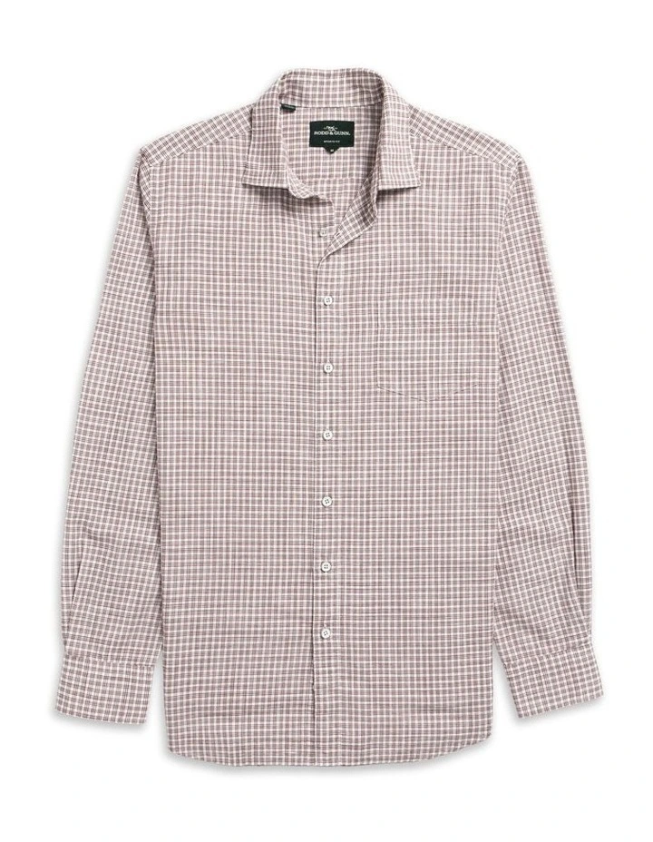 Henley Hill Long Sleeve Sports Fit Shirt in Merlot image 4