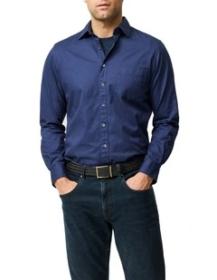 Mavis Lake Long Sleeve Sports Fit Shirt in Midnight