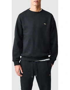 Otago Crew Neck Sweat in Noir
