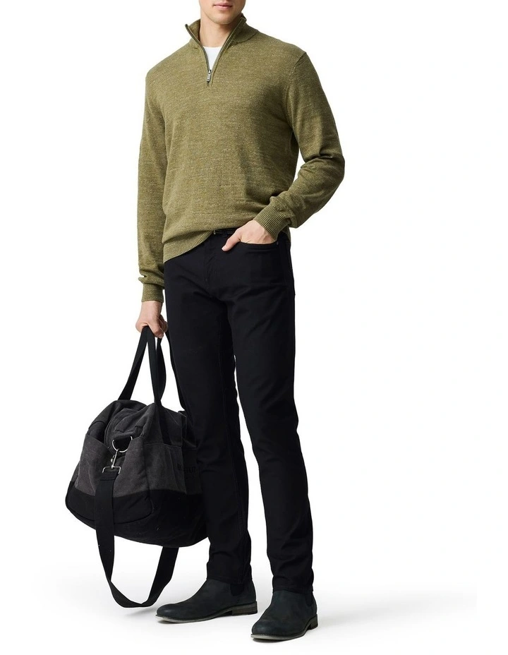 Fortrose 1/4 Zip Knit in Olive image 2