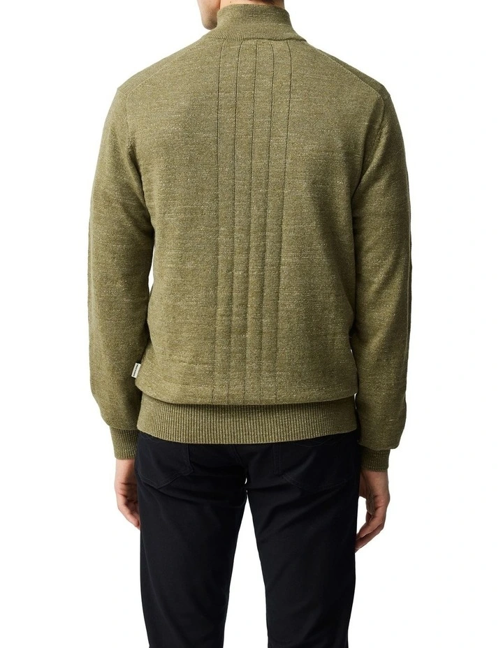 Fortrose 1/4 Zip Knit in Olive image 3