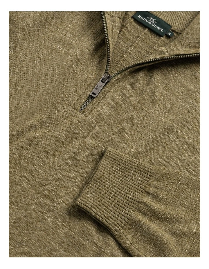 Fortrose 1/4 Zip Knit in Olive image 5