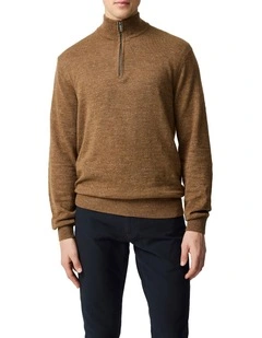 Fortrose 1/4 Zip Knit in Nutmeg