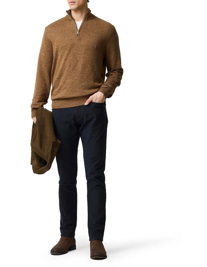 Fortrose 1/4 Zip Knit in Nutmeg image 2