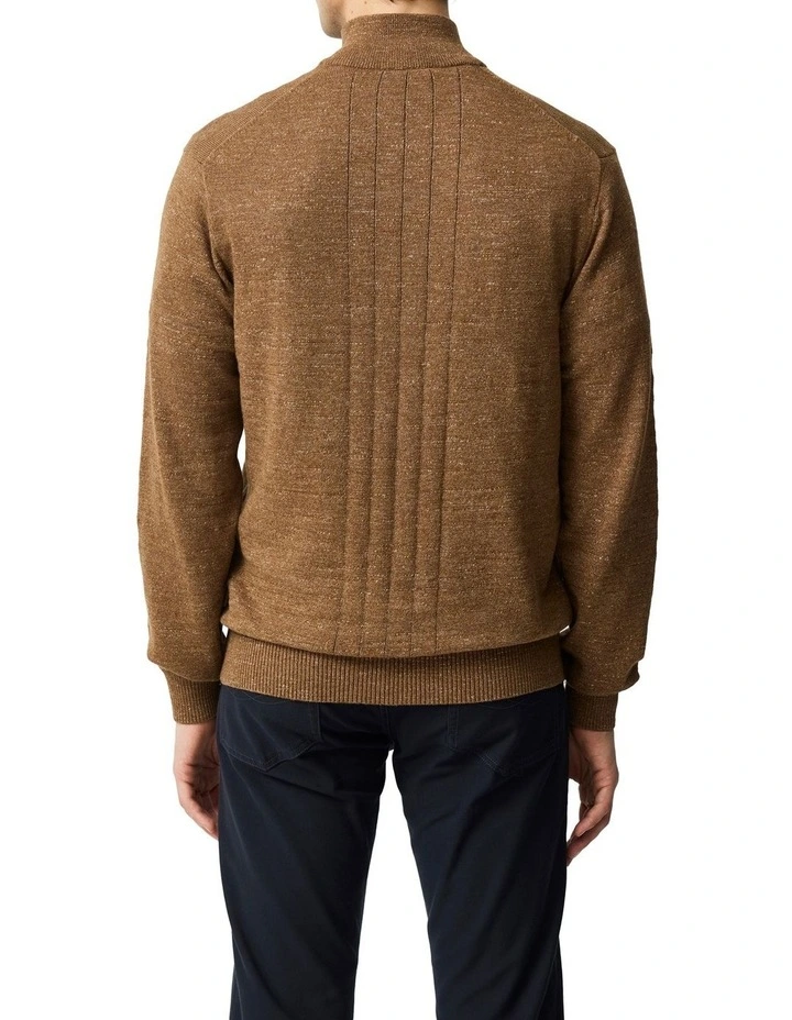 Fortrose 1/4 Zip Knit in Nutmeg image 3