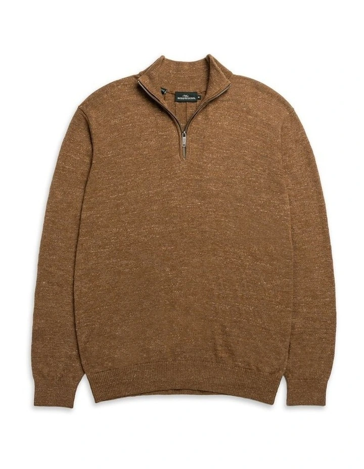 Fortrose 1/4 Zip Knit in Nutmeg image 4