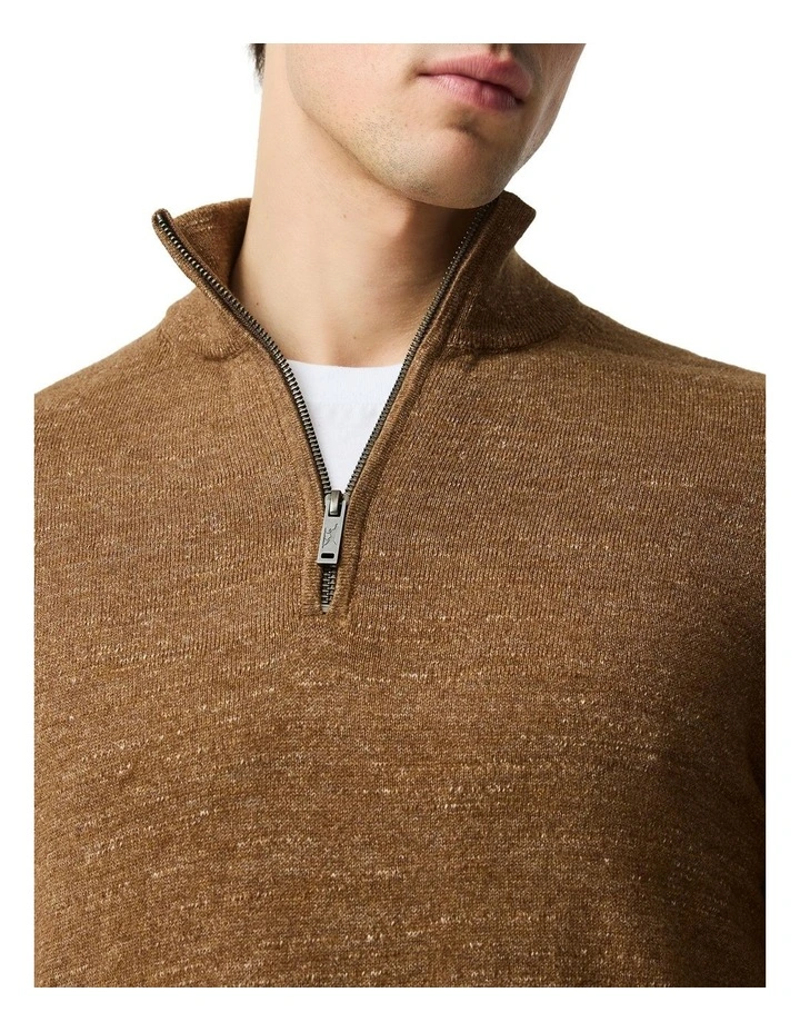 Fortrose 1/4 Zip Knit in Nutmeg image 6