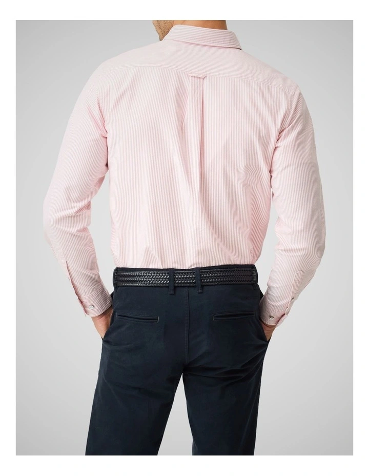 Oxford Lakeside Stripe Long Sleeve Shirt in Wild Rose image 3