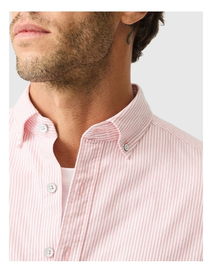 Oxford Lakeside Stripe Long Sleeve Shirt in Wild Rose image 6