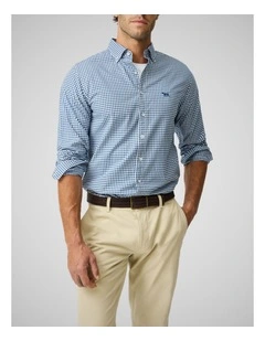 Oxford Bayshore Gingham Long Sleeve Shirt in Nightfall