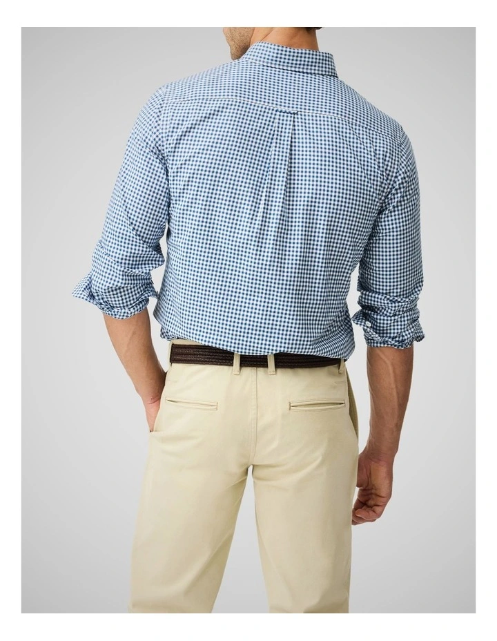Oxford Bayshore Gingham Long Sleeve Shirt in Nightfall image 3
