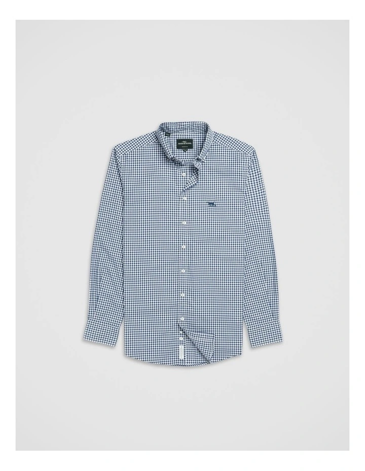 Oxford Bayshore Gingham Long Sleeve Shirt in Nightfall image 4