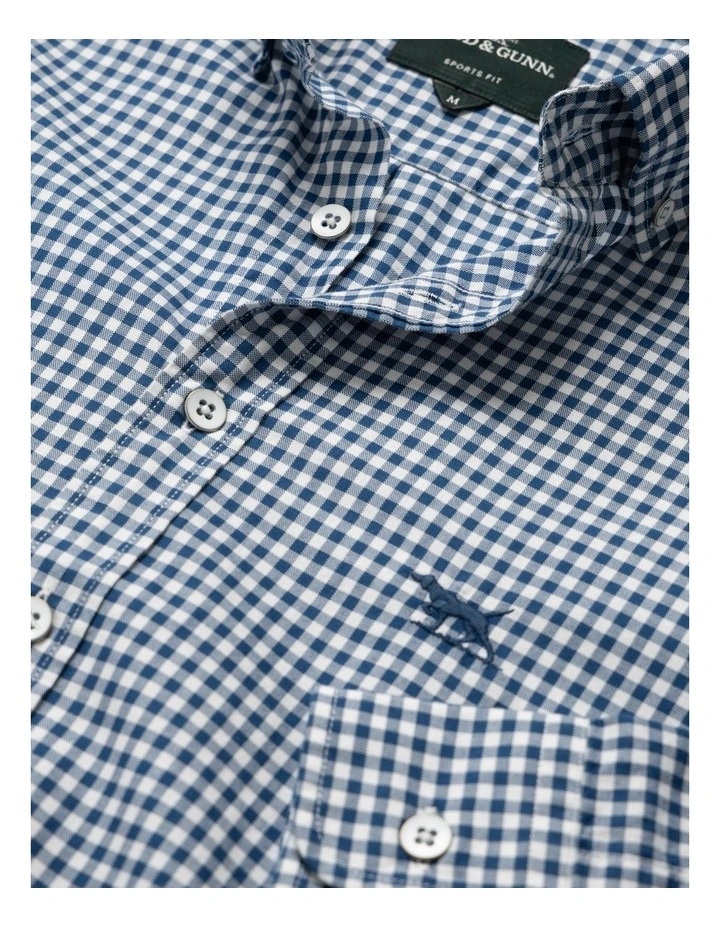 Oxford Bayshore Gingham Long Sleeve Shirt in Nightfall image 5