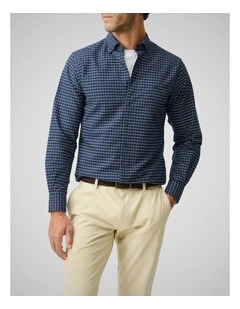 Oxford Glenridge Check Long Sleeve Shirt in Midnight