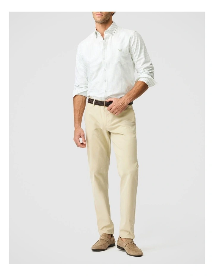 Oxford Hillcrest Stripe Long Sleeve Shirts in Sage image 2